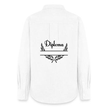 Diplôme – Espace de noms - Chemise Oxford Femme - blanc - Dos - AI Model Female 172 light (172cm)
