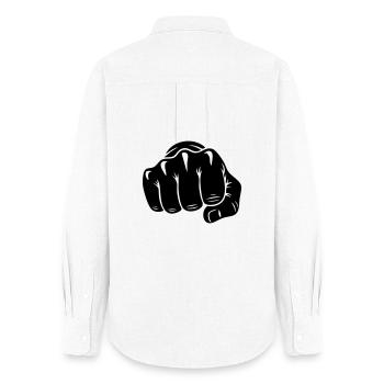 Karate Fist – Punch Attack - Women's Oxford Shirt - white - Back - AI Model Female 172 light (172cm)