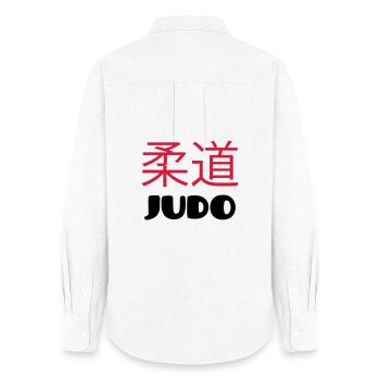 Judo (V) - Frauen Oxford Hemd - Weiß - Hinten - AI Model Female 172 light (172cm)