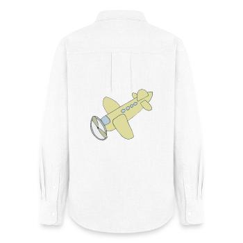 Bande dessinée d’avion - Chemise Oxford Femme - blanc - Dos - AI Model Female 172 light (172cm)