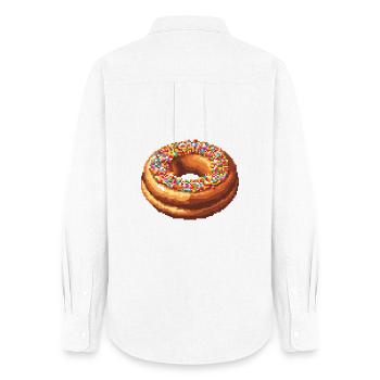 Pixel Donut - Women's Oxford Shirt - white - Back - AI Model Female 172 light (172cm)