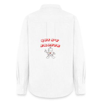 WHO RUBS UP AGAINST IT - Women's Oxford Shirt - white - Back - AI Model Female 172 light (172cm)
