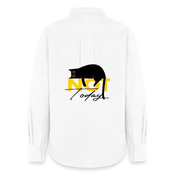 Cat Not Today Funny Saying - Women's Oxford Shirt - white - Back - AI Model Female 172 light (172cm)
