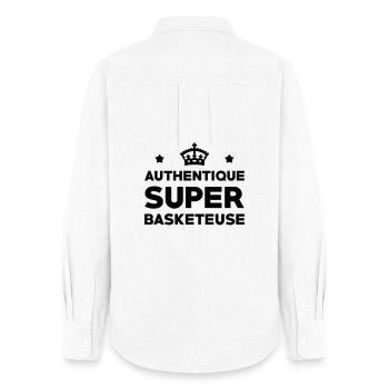 Authentic Super Basketball Player - Women's Oxford Shirt - white - Back - AI Model Female 172 light (172cm)