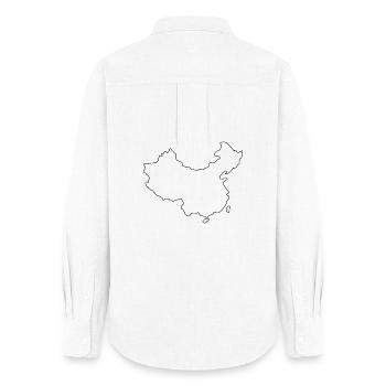 China-Karte - Frauen Oxford Hemd - Weiß - Hinten - AI Model Female 172 light (172cm)