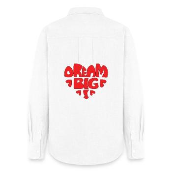 Rêvez grand ! Rouge - Chemise Oxford Femme - blanc - Dos - AI Model Female 172 light (172cm)