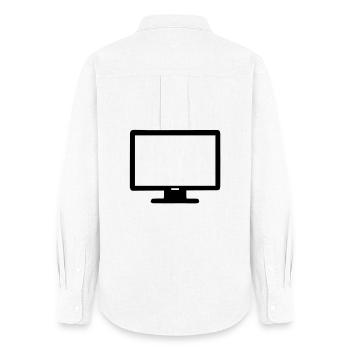 Computer Bildschirm - Frauen Oxford Hemd - Weiß - Hinten - AI Model Female 172 light (172cm)