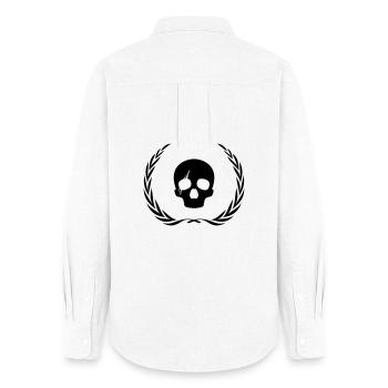 Skeleton Skull Wreath - Women's Oxford Shirt - white - Back - AI Model Female 172 light (172cm)
