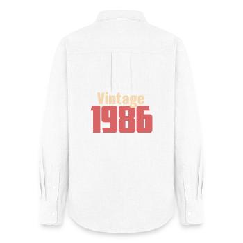 Art Déco 40 Jahre Vierziger Geschenk Retro 1986 - Frauen Oxford Hemd - Weiß - Hinten - AI Model Female 172 light (172cm)