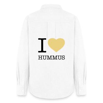 I LOVE HUMMUS - Frauen Oxford Hemd - Weiß - Hinten - AI Model Female 172 light (172cm)