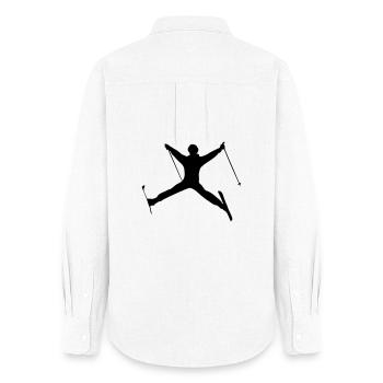 Ski jumping winter sports shadow figure - Women's Oxford Shirt - white - Back - AI Model Female 172 light (172cm)