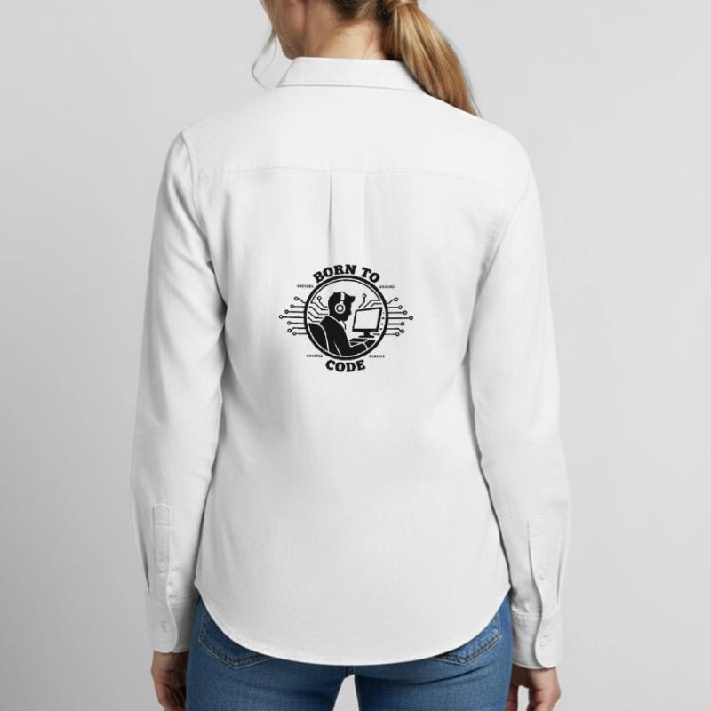 Coder Born to Code Programmer Women's Oxford Shirt