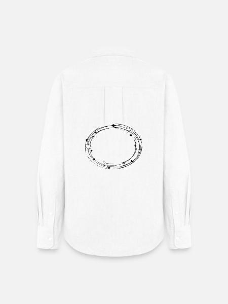 Deko oval mit Herzen - Rahmen Hintergrund - Frauen Oxford Hemd - Weiß