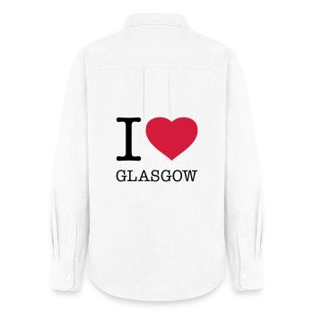 I LOVE GLASGOW Scotland Schottland - Frauen Oxford Hemd - Weiß - Hinten - AI Model Female 172 light (172cm)