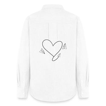 Airplane Flyer with heart - Women's Oxford Shirt - white - Back - AI Model Female 172 light (172cm)