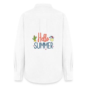 Hallo Sommer - Frauen Oxford Hemd - Weiß - Hinten - AI Model Female 172 light (172cm)