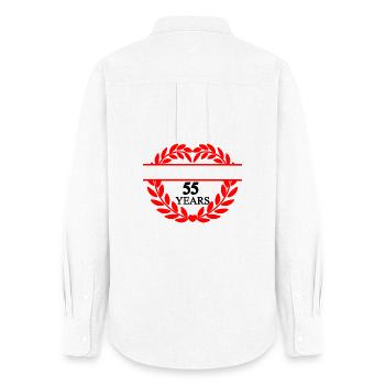 Name banner fifty-five years, heart laurel wreath - Women's Oxford Shirt - white - Back - AI Model Female 172 light (172cm)