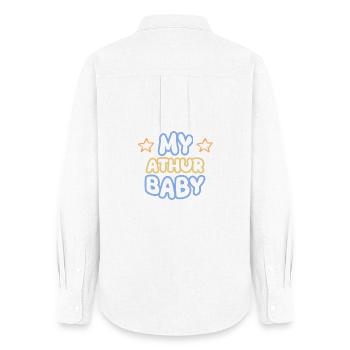 First name Athur - Women's Oxford Shirt - white - Back - AI Model Female 172 light (172cm)