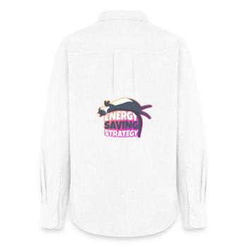 Stratégie d’économie d’énergie Chat - Chemise Oxford Femme - blanc - Dos - AI Model Female 172 light (172cm)