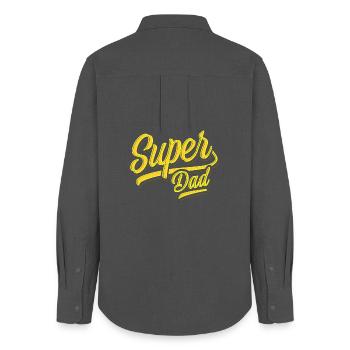 Super Dad - Super Papa - Father's Day - Best Papa - Women's Oxford Shirt - anthracite - Back - AI Model Female 172 light (172cm)