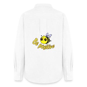 Bee positive - Women's Oxford Shirt - white - Back - AI Model Female 172 light (172cm)