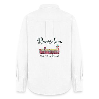 Barcelona, A. Gaudí, Casa Vicens, Espagne - Chemise Oxford Femme - blanc - Dos - AI Model Female 172 light (172cm)