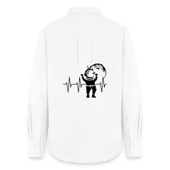 Herzschlag Mond Astronaut Puls Weltall Ekg Symbol - Frauen Oxford Hemd - Weiß - Hinten - AI Model Female 172 light (172cm)