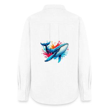 Baleine - Chemise Oxford Femme - blanc - Dos - AI Model Female 172 light (172cm)