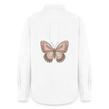 Boho Schmetterling - Frauen Oxford Hemd - Weiß - Hinten - AI Model Female 172 light (172cm)