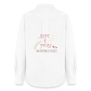 Believe in Yourself - Frauen Oxford Hemd - Weiß - Hinten - AI Model Female 172 light (172cm)