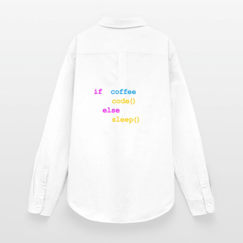 No Coffee No Code Programmeur Informaticien Chemise Oxford Femme