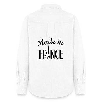 made in France - Chemise Oxford Femme - blanc - Dos - AI Model Female 172 light (172cm)