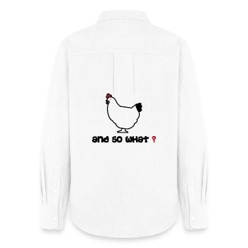 Poule And So What? by Helfspawn - Women's Oxford Shirt - white - Back - AI Model Female 172 light (172cm)