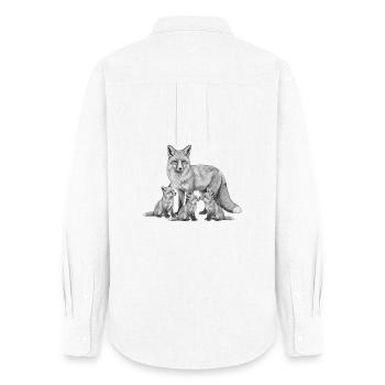 Fox and his cubs - Women's Oxford Shirt - white - Back - AI Model Female 172 light (172cm)