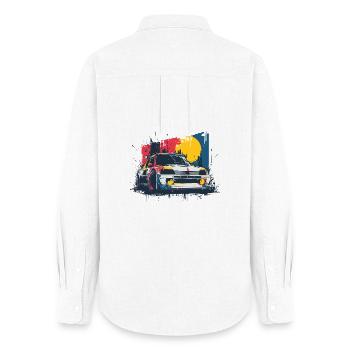 Voiture de course Retro Turbo 16 - Chemise Oxford Femme - blanc - Dos - AI Model Female 172 light (172cm)