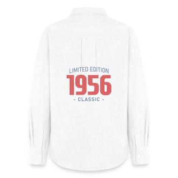 70 Jahre altes Lustiges Humor-T-Shirt von 1956 - Frauen Oxford Hemd - Weiß - Hinten - AI Model Female 172 light (172cm)