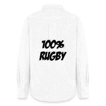 Rugby - Rugbyman - Sport - Fighter - Fight - Women's Oxford Shirt - white - Back - AI Model Female 172 light (172cm)