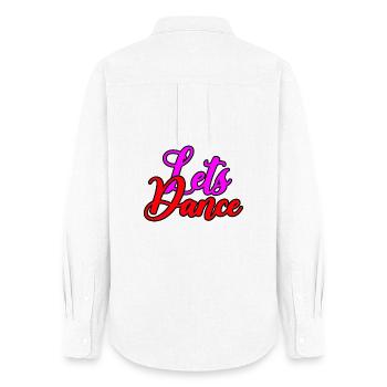 Dansons 1983 - Musique - Chemise Oxford Femme - blanc - Dos - AI Model Female 172 light (172cm)
