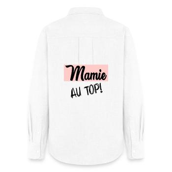 GRANNY - Women's Oxford Shirt - white - Back - AI Model Female 172 light (172cm)