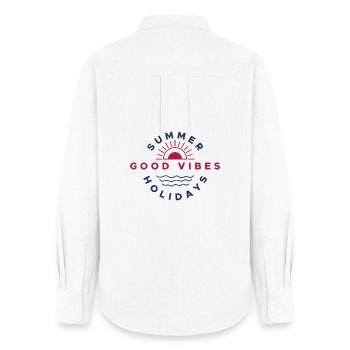 Good Summer Holiday Vibes USA - Women's Oxford Shirt - white - Back - AI Model Female 172 light (172cm)