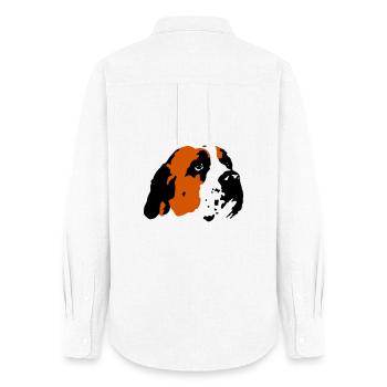 Chien Saint-Bernard - Chemise Oxford Femme - blanc - Dos - AI Model Female 172 light (172cm)