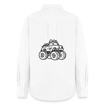 monster truck - Chemise Oxford Femme - blanc - Dos - AI Model Female 172 light (172cm)