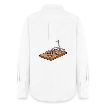 Freche Mausefalle Cartoon - Frauen Oxford Hemd - Weiß - Hinten - AI Model Female 172 light (172cm)