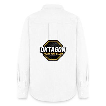 Fight for Glory Cage MMA Martial Arts Gym Motivation - Women's Oxford Shirt - white - Back - AI Model Female 172 light (172cm)