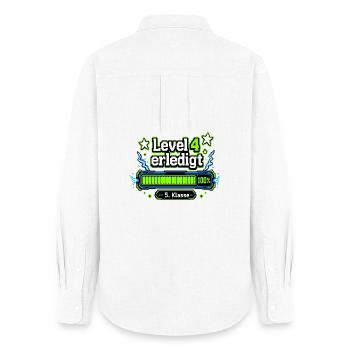 Level 4 erledigt 5. Klasse Gamer Schulstart - Frauen Oxford Hemd - Weiß - Hinten - AI Model Female 172 light (172cm)