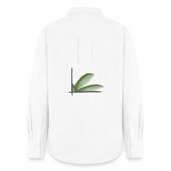 Palm leaves framed in brush frames - Women's Oxford Shirt - white - Back - AI Model Female 172 light (172cm)