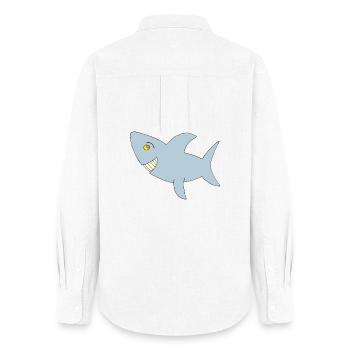 Requin Big One - Chemise Oxford Femme - blanc - Dos - AI Model Female 172 light (172cm)