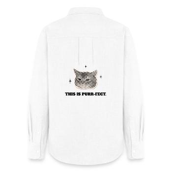 Le Chat Ronron-parfait - Chemise Oxford Femme - blanc - Dos - AI Model Female 172 light (172cm)