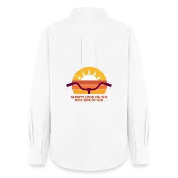 Sonnige Rad-Vibes - Immer die Ride-Side! - Frauen Oxford Hemd - Weiß - Hinten - AI Model Female 172 light (172cm)
