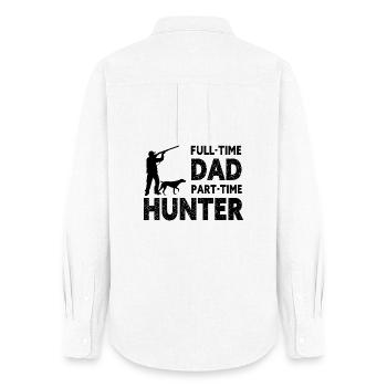 Full-Time Dad Part-Time Hunter – Dad Gift - Women's Oxford Shirt - white - Back - AI Model Female 172 light (172cm)